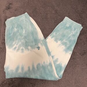 PINK Victoria's Secret Blue and White Tie-Dye Joggers and Sweater with hoodie